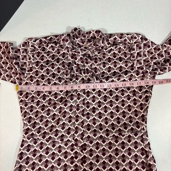 Downeast KELLY SHIRTDRESS WITH BOW TIE NEW with tags Size Medium GEO PEPPERCORN - Picture 13 of 15